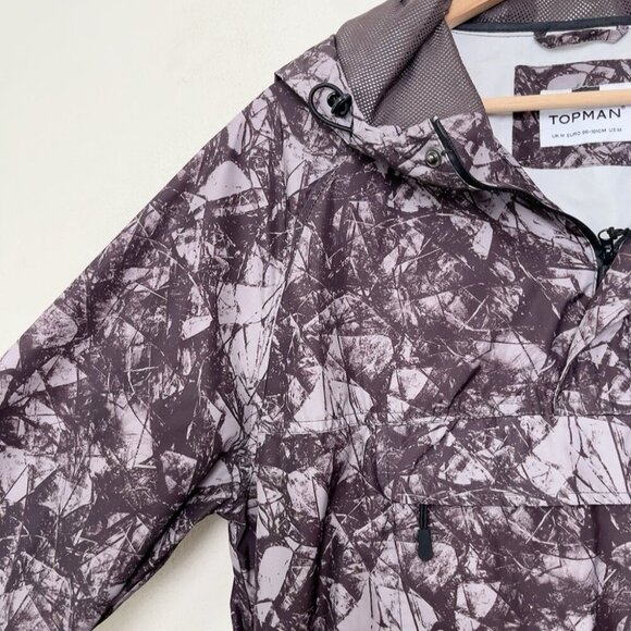 TOPMAN Mens Medium Camo Hooded Zip Neck Pullover - Picture 6 of 11